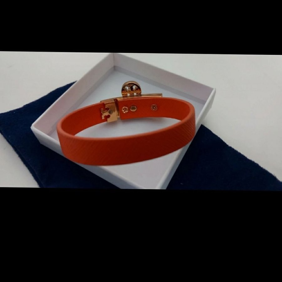 Tory Burch armband i orange läder