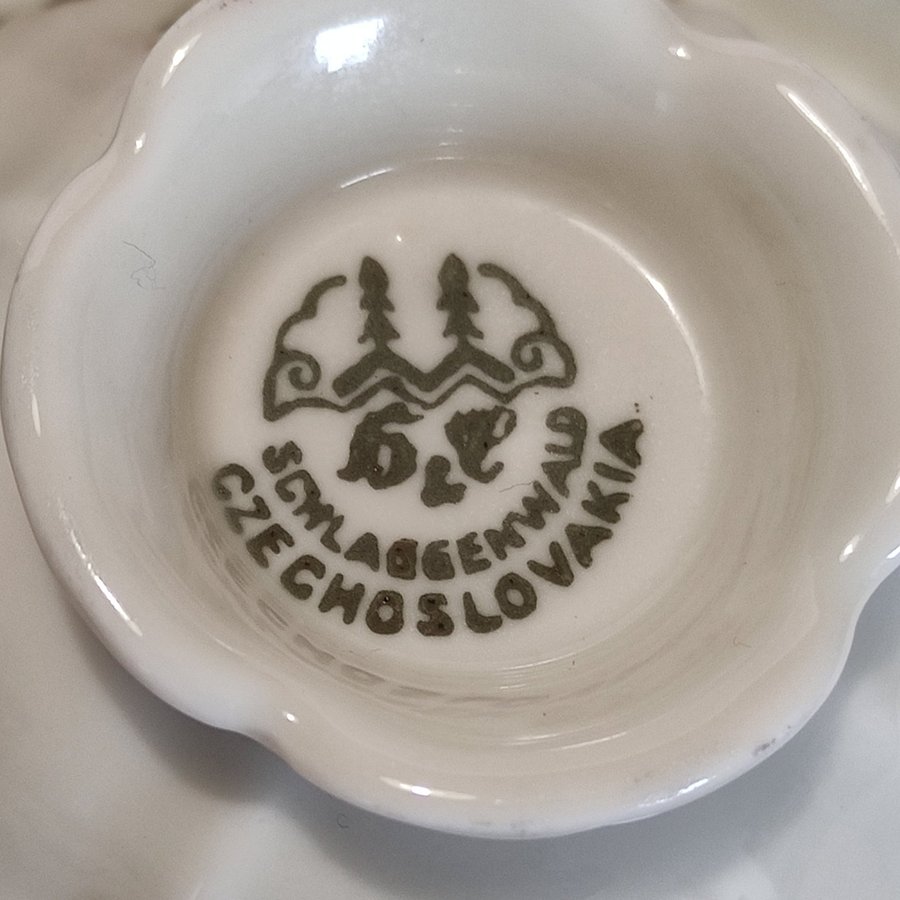 Haas  Czjzek Schlaggenwald Czechoslovakia vintage 8 st. kopp med fat