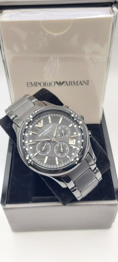 Emporio Armani Renato AR1452 Ceramica Chronograaf Herenhorloge nieuw