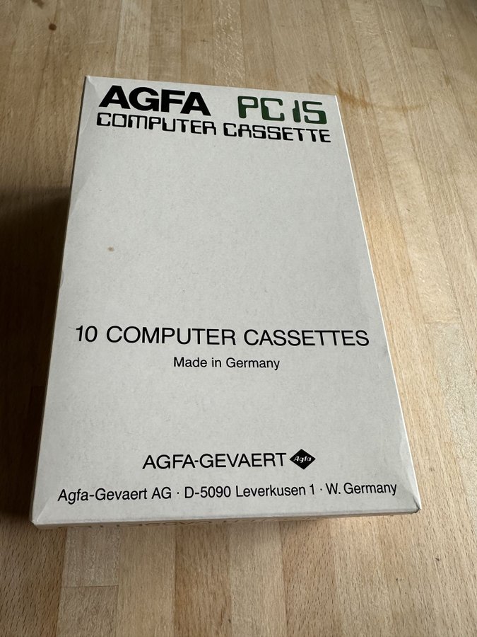 Kassetter 10pack Computer Cassette AGFA PC15 (West Germany) NOS oöppnat