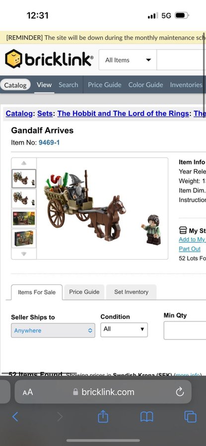 LEGO 9469-1 Gandalf Arrives