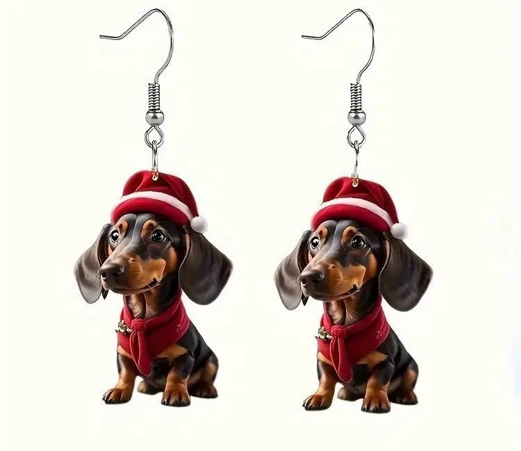 Nya Fina TAX Örhängen Till Jul - Dachshund -