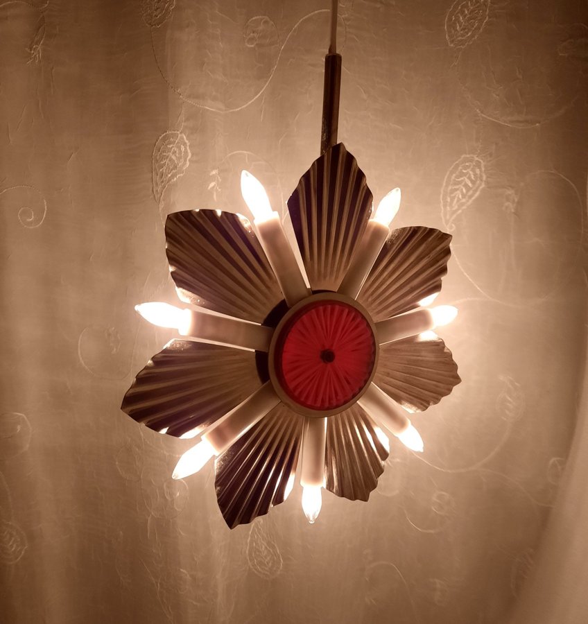 Retro Osram STELLA mässing julstjärna fönsterstjärna adventsstjärna advent lampa