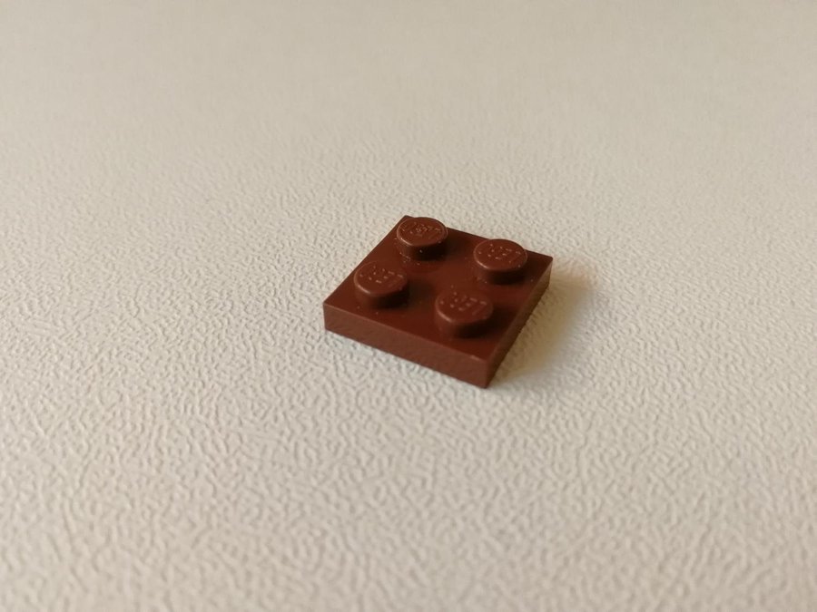 Lego - plate - platt - bas - 2x2 - part 3022 - brun (reddish)