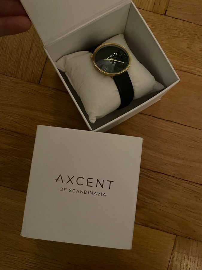 Axcent Metro X11008-257 i kartong läderarmband rostfritt stål