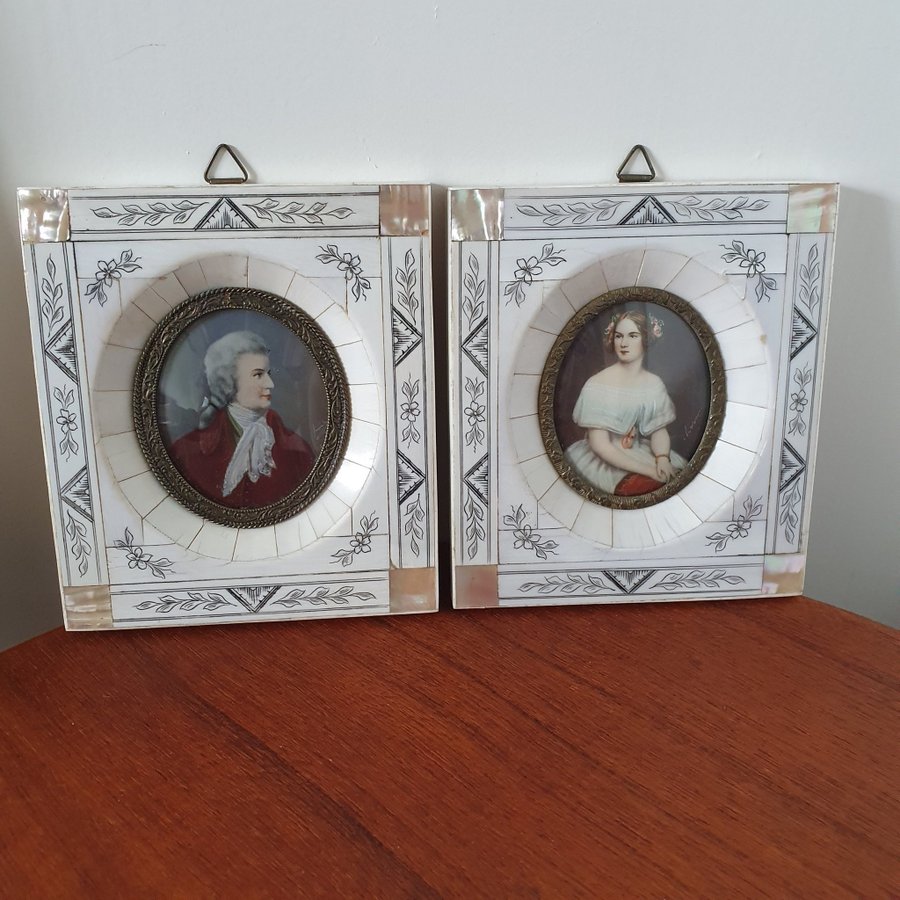 Mozart Jenny Lind Miniatyrporträtt Antique Old Miniature Portrait tavlor