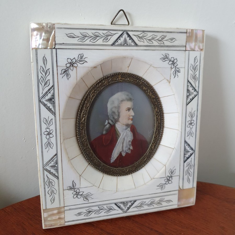 Mozart Jenny Lind Miniatyrporträtt Antique Old Miniature Portrait tavlor