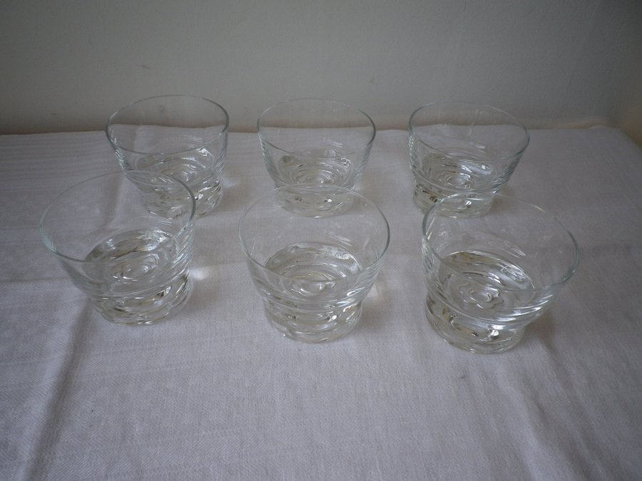 Whiskyglas * Orrefors * 6 st * Blomma * Whiskey * Glas * 60/70-tal * Retro