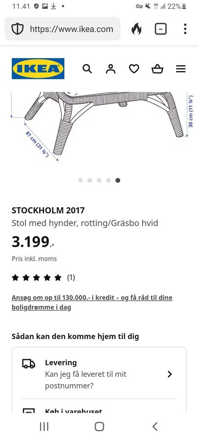 IKEA STOCKHOLM 2017 Stol med hynder