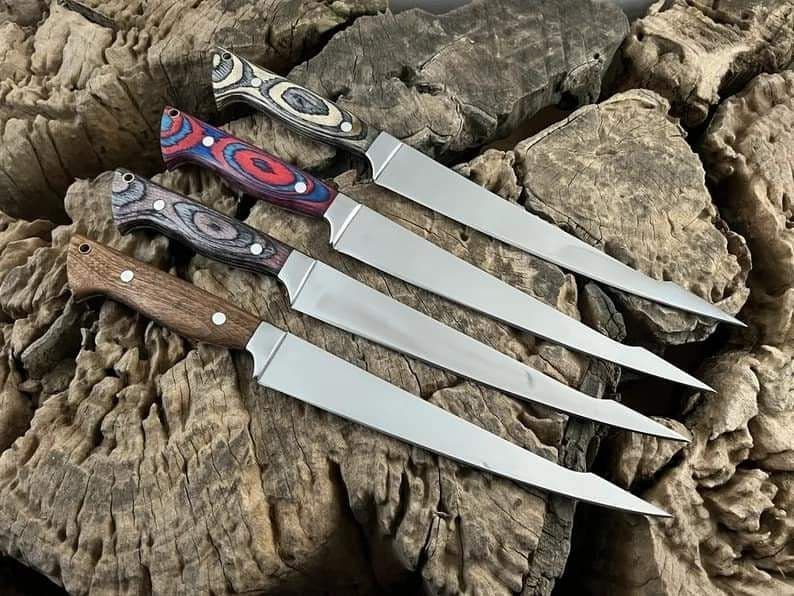 High Quality 4 piece Fillet knife Set Hunting Knife Meat craft Knife