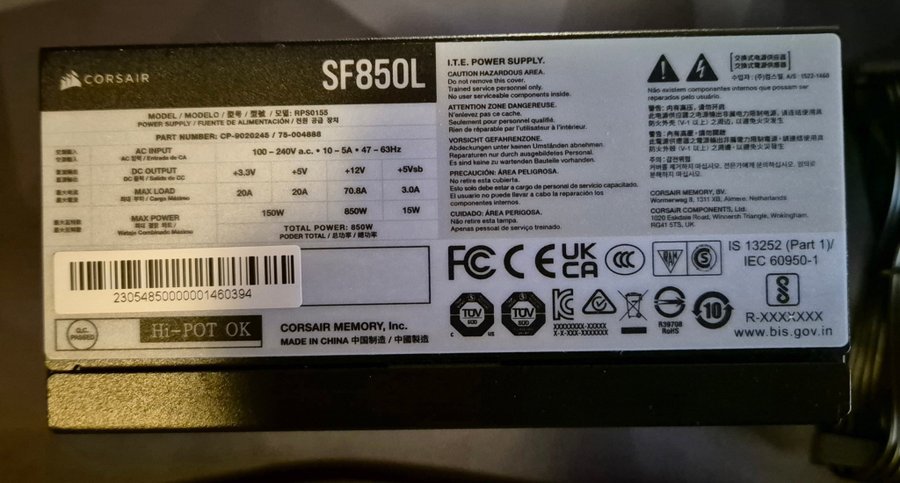 Corsair SF850L SFX-L nätaggregat