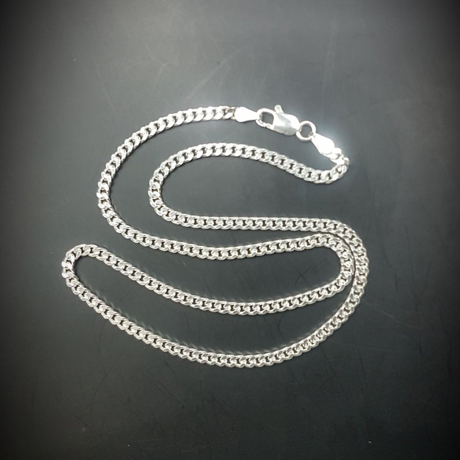 Kraftig pansarlänk i Sterlingsilver 45 cm 1408 g