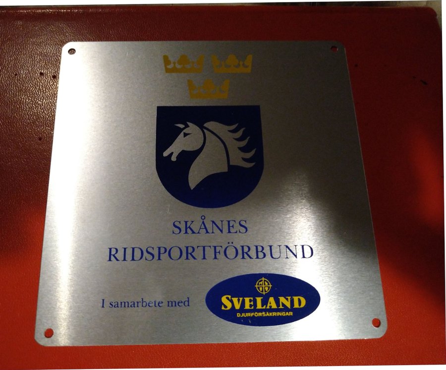 Skånes Ridsportförbund, metallskylt, ridsport