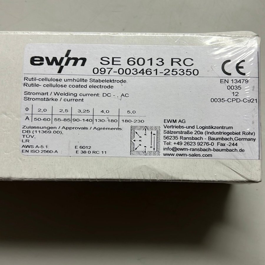 1kg svetselektrod 2,5mm EWM SE 6013 RC