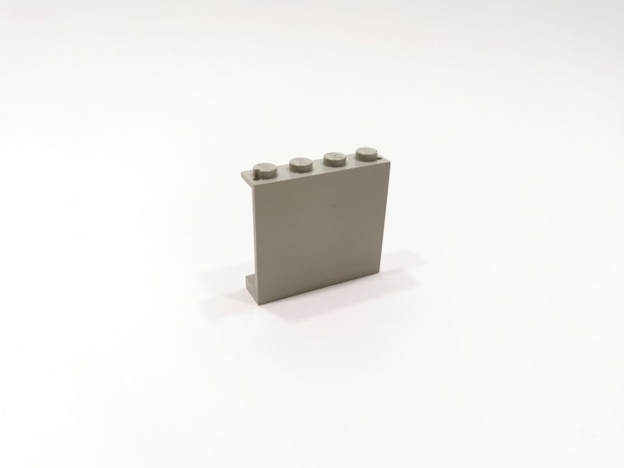 Lego - panel - solid stud - 1x4x3 - part 4215 - ljusgrå (old light gray)