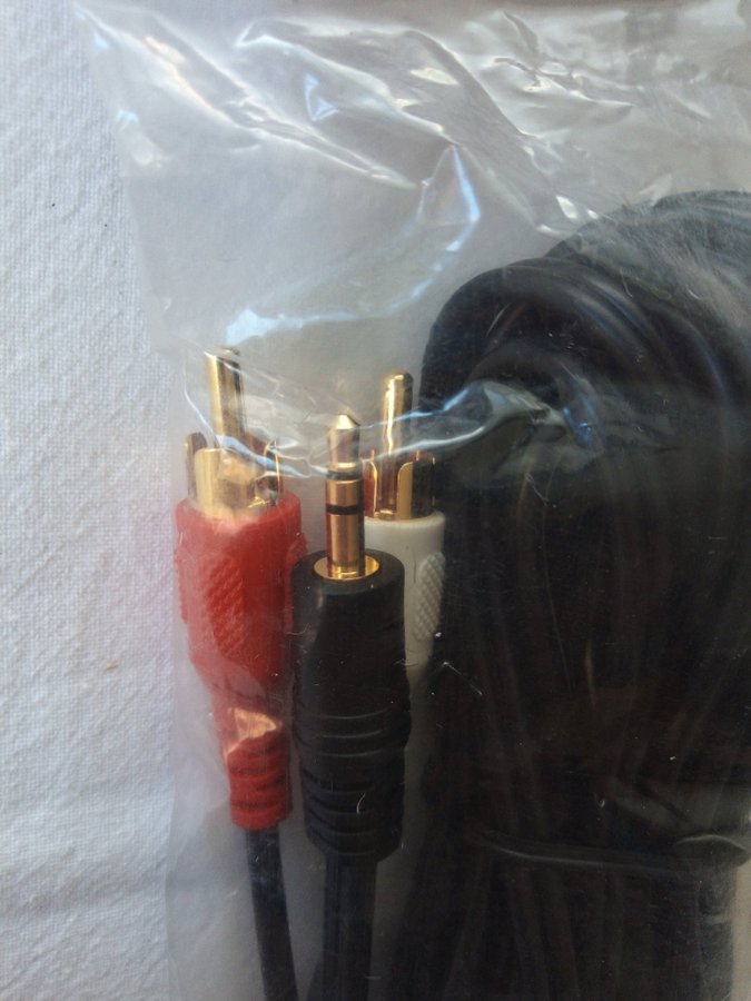 RCA Phono guldpläterad ljudkabel stereo, hane-3,5 mm hane 1,8m 3.5 mm audiokabel