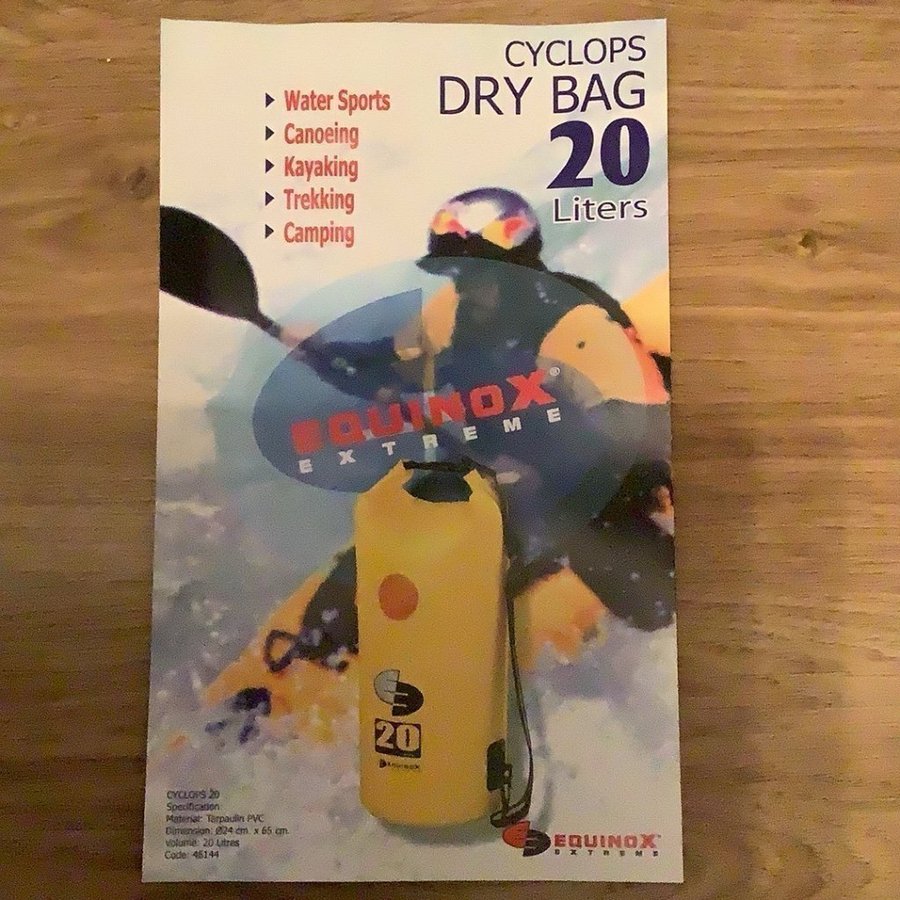 Vattentät packsäck / Packpåse - Cyclops dry bag - 20 liter - Equinox Extreme