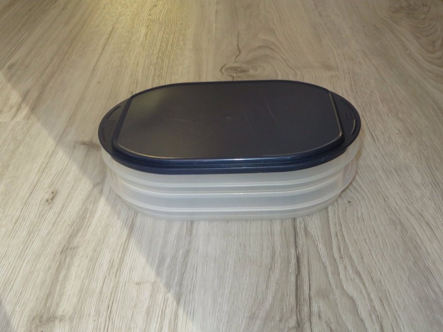 Tupperware Combismart stapelbara burkar med lock pålägg rester fint beg skick