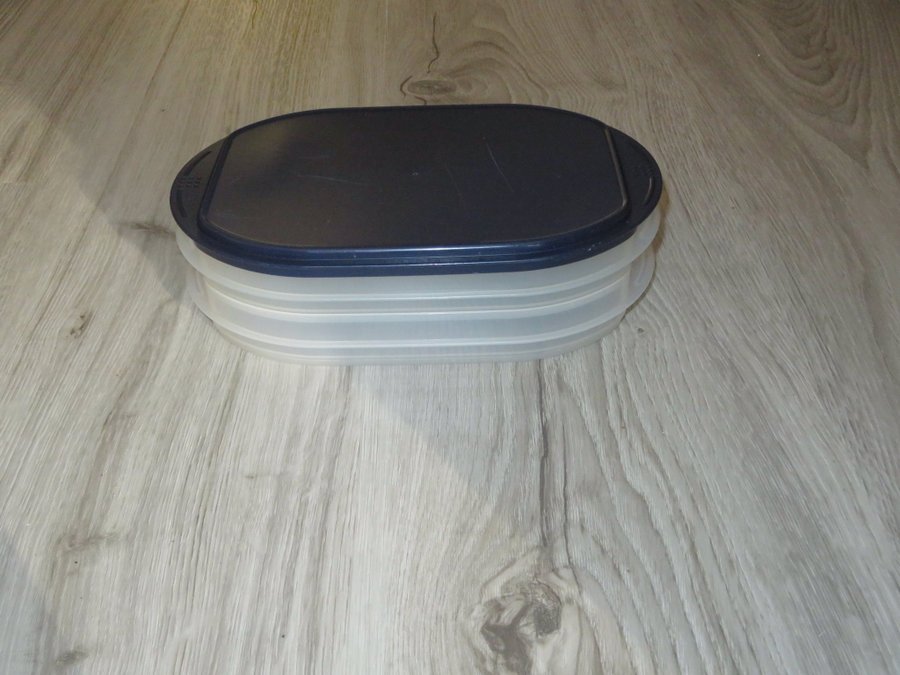 Tupperware Combismart stapelbara burkar med lock pålägg rester fint beg skick