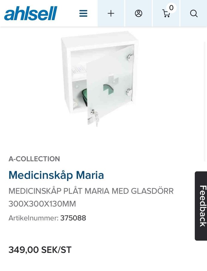 Medicinskåp Maria med glasdörr