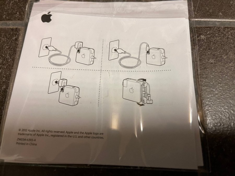 45W MagSafe 2 strömadapter,förlängningskabel , Apple vit