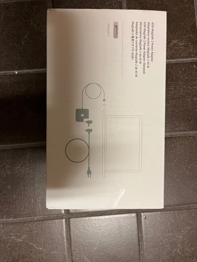 45W MagSafe 2 strömadapter,förlängningskabel , Apple vit