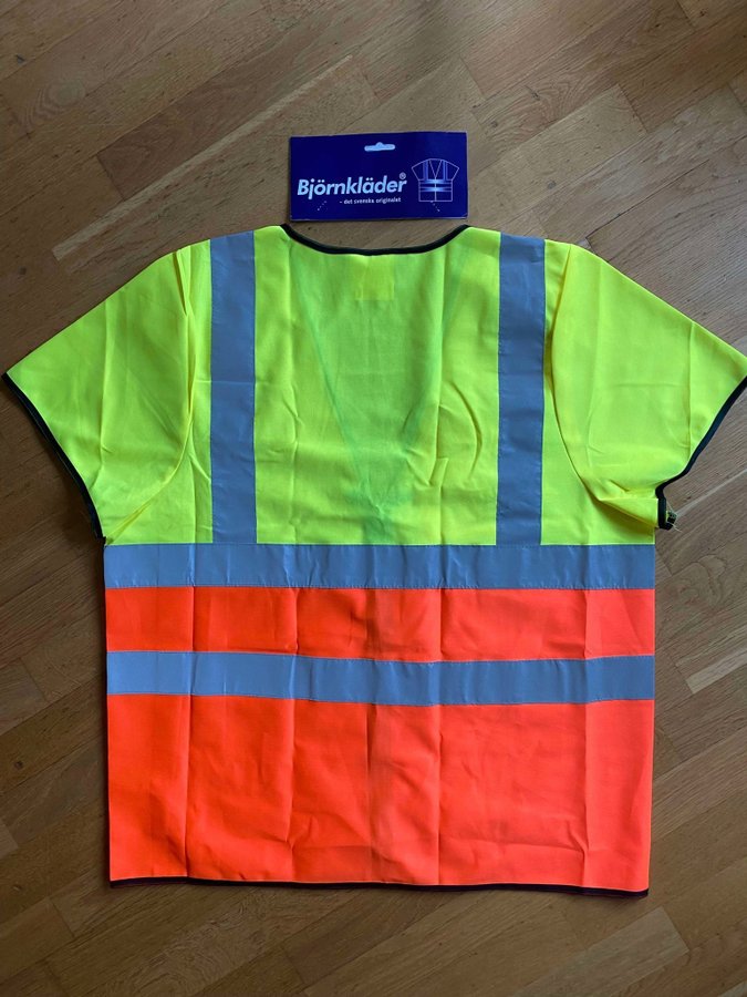 Björnkläder Reflexväst Klass 3. yellow and orange safety vest, size M/L