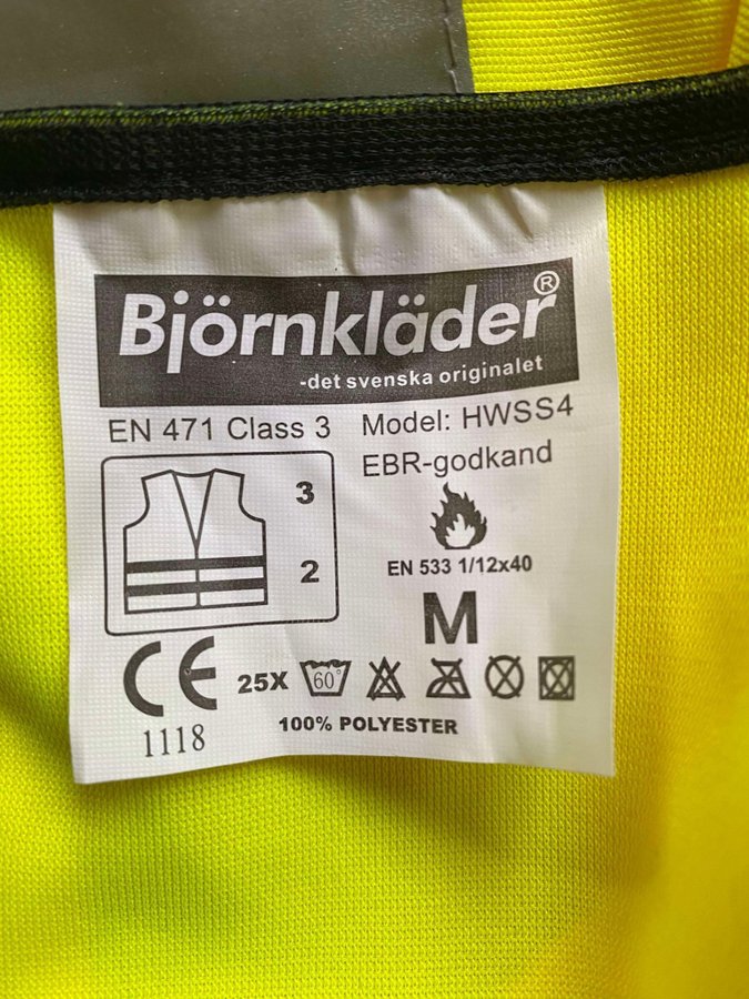 Björnkläder Reflexväst Klass 3. yellow and orange safety vest, size M/L