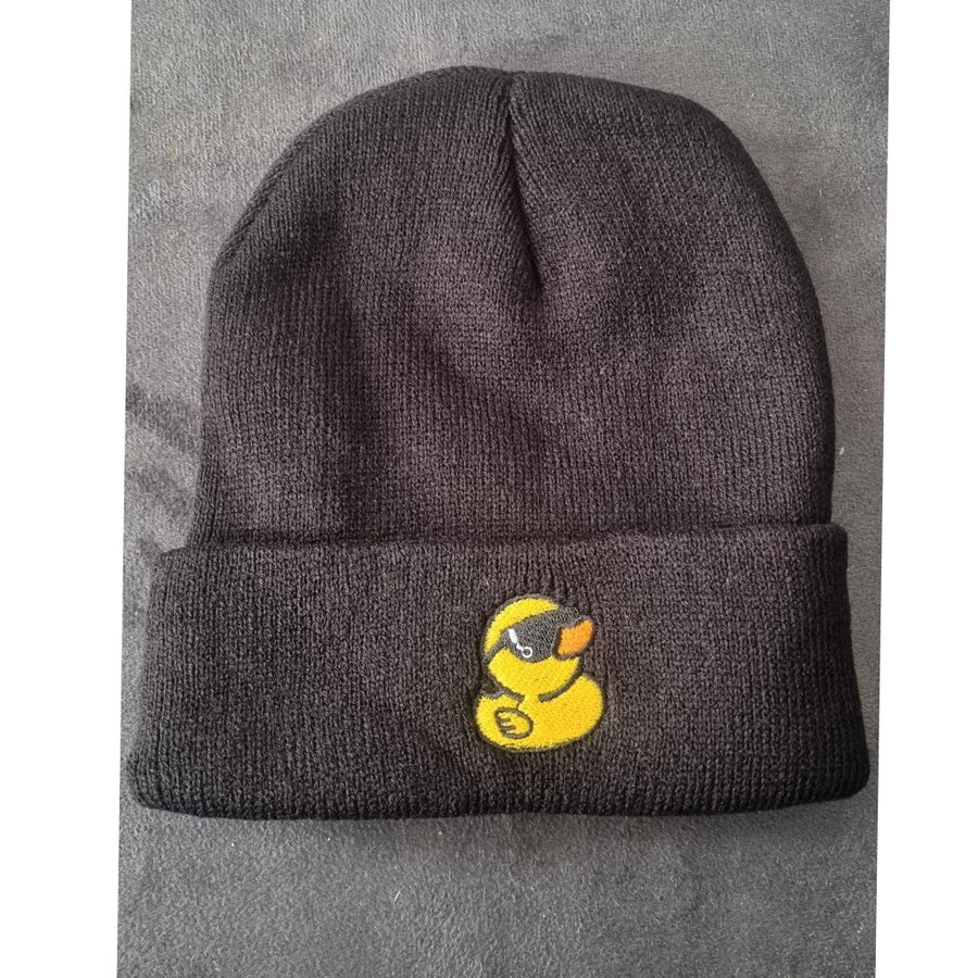 Zwarte beanie "cool duck"