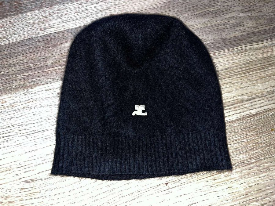 COURREGES PARIS 100% KASHMIR ULL STICKAD MÖSSA BEANIE CASHMERE