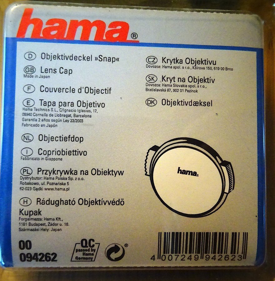 Optiklock Hama 62 mm.HELT NYTT.