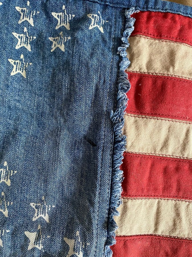 Kuddfodral med Amerikanska flaggor i denim