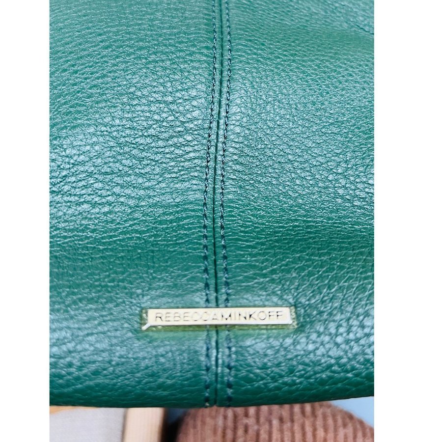 REBECCA MINKOFF Moto satchel bag väska i grön läder