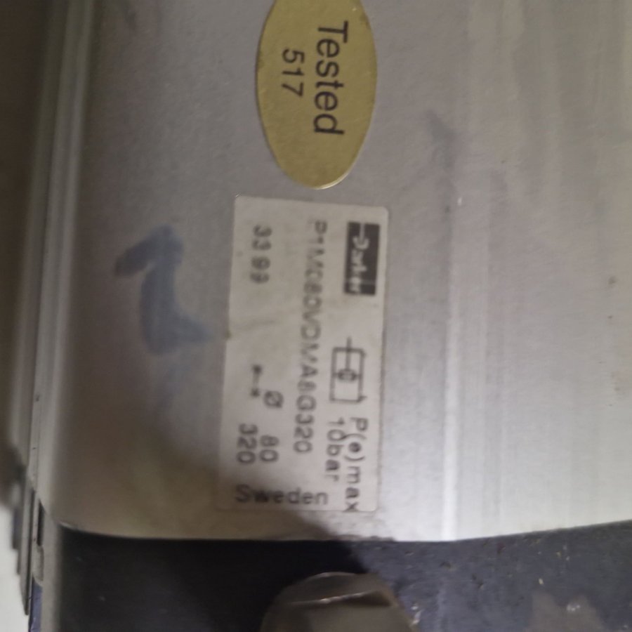 Pneumatisk cylinder, P1MC80DVA8G320