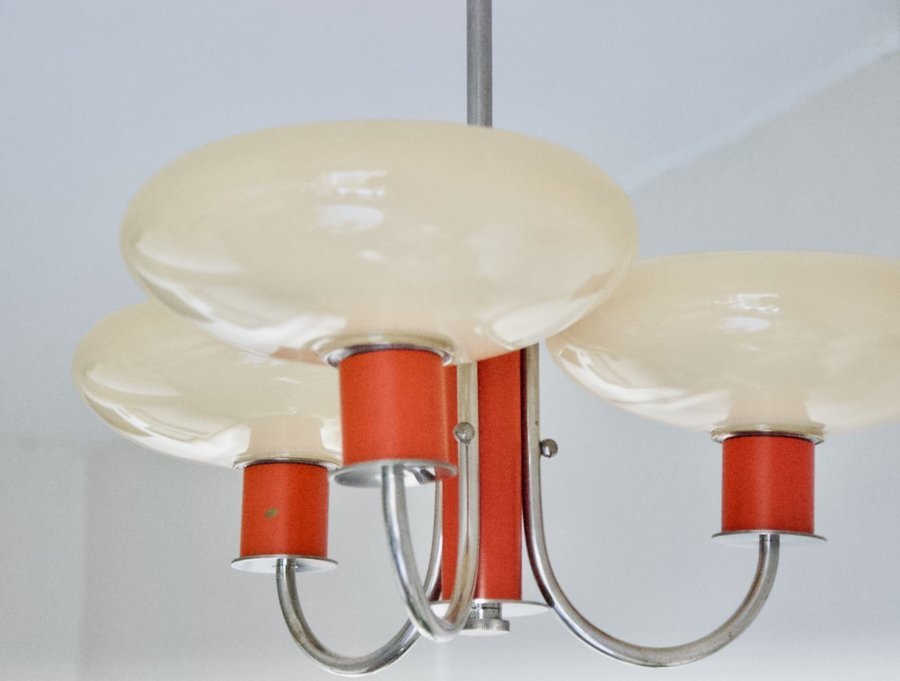 Erik Tidstrand NK taklampa funkis Nordiska kompaniet röd lampa 1930-tal bauhaus