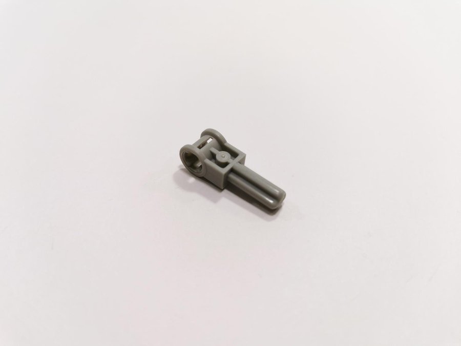 Lego - technic - fäste - 2L - axle - part 6553 - ljusgrå (old light gray)