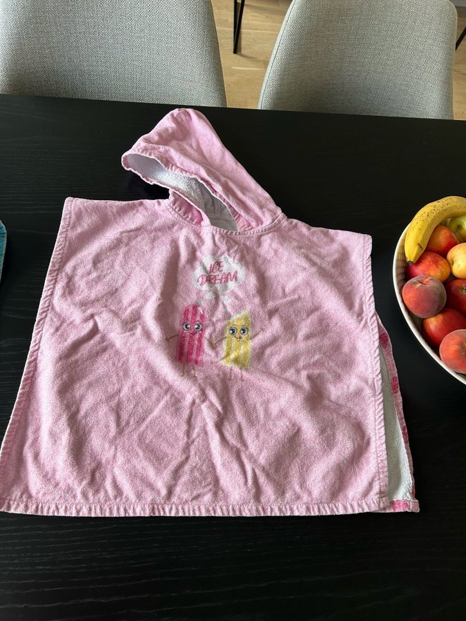 Blå och rosa badhandduk för barn /Poncho