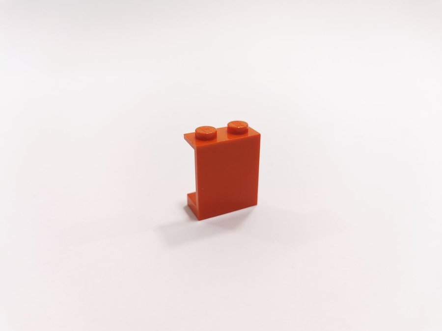 Lego - panel - vägg - 1x2x2 - part 4864a - solid stud - röd