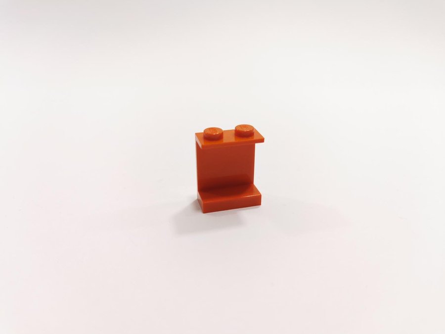 Lego - panel - vägg - 1x2x2 - part 4864a - solid stud - röd