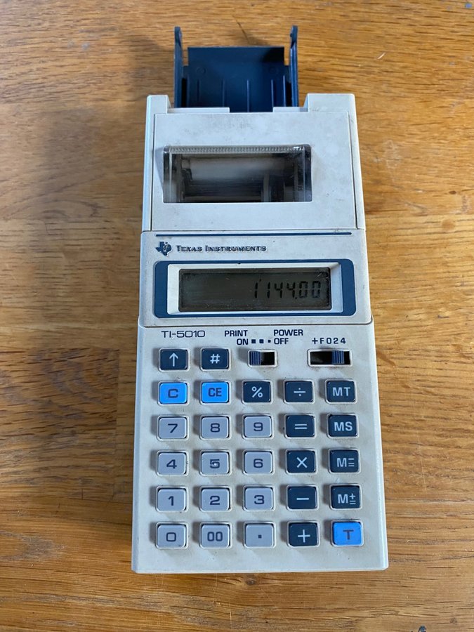 Texas instruments TI-5010 kalkylator miniräknare med printer retro calculator