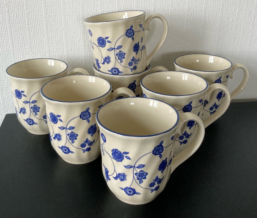 7st muggar, Oakwood Blue, Staffordshire Tableware, England