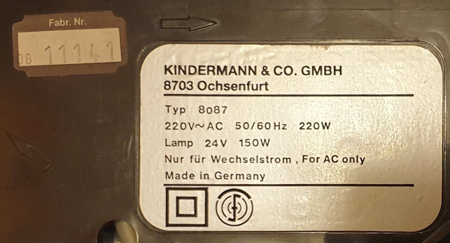 Kindermann 8087 Telefocus Diaprojektor med fjärrkontroll