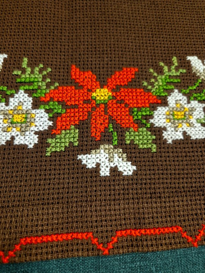 Gardinkappa Handbroderad 166×53