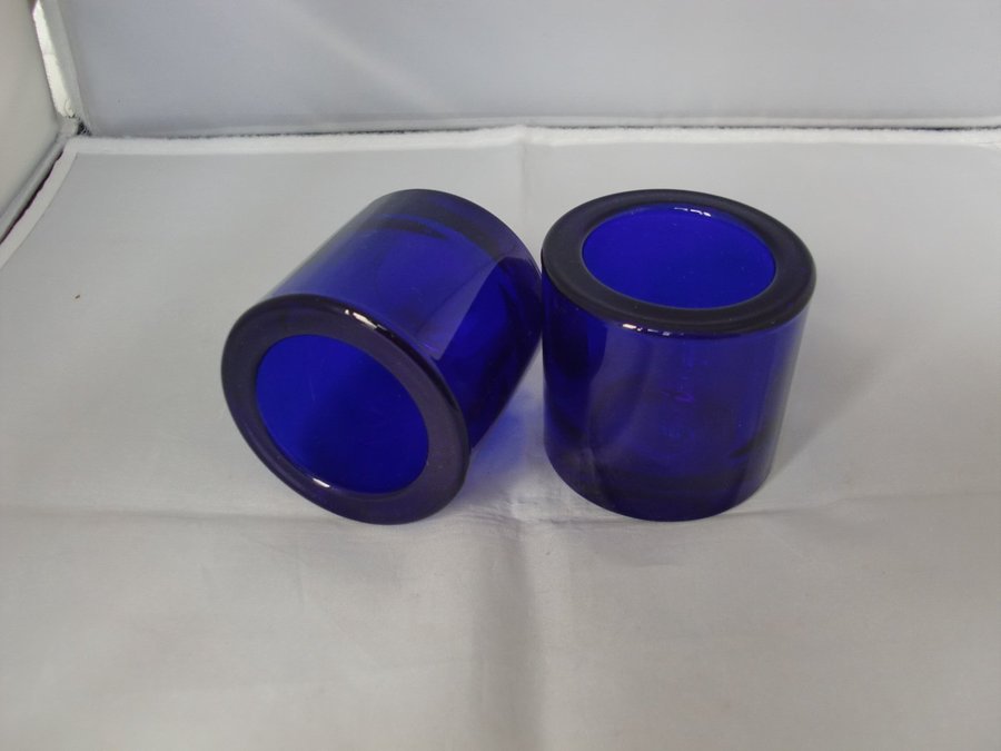 2 ljuslyktor, ljushållare Marimekko Kivi, koboltblå, Cobalt Blue , Heikki Orvola