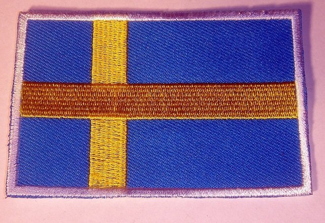 SVERIGE SWEDEN FLAGGA NYTT TYG MÄRKE !!!!!