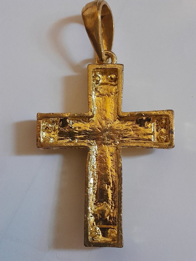 Krucifix Jesus kors i guld och strass hänge halsband dekoration Åsitas