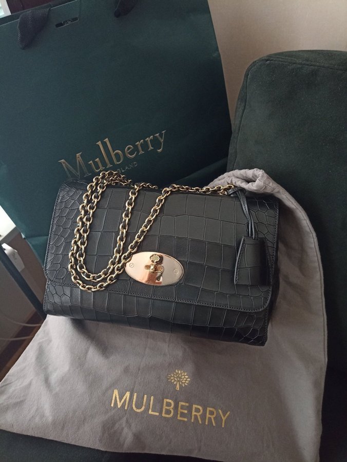 Mulberry Lily, storlek medium, croco. Svart i nyskick, mycket elegant.