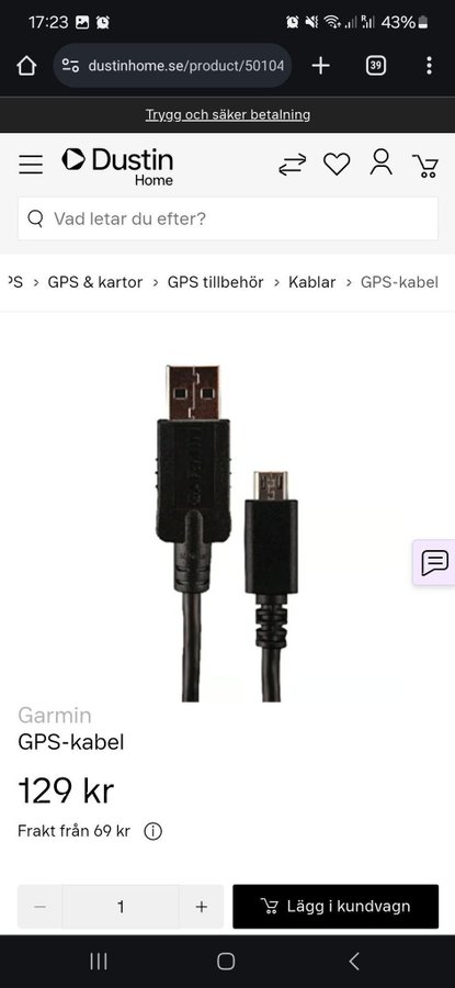 Garmin micro usb kabel