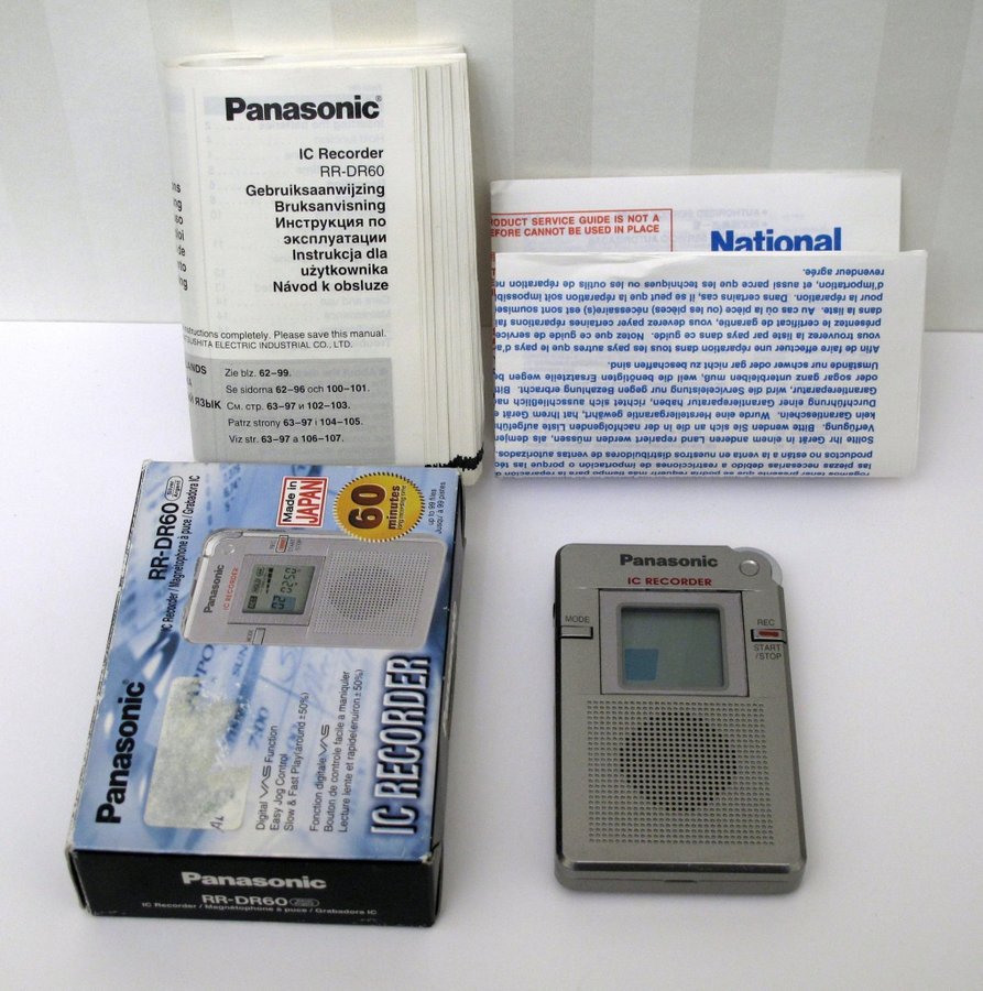 Panasonic RR-DR60 IC-Recorder Röstinspelare Paranormal EVP Sällsynt / Nyskick!