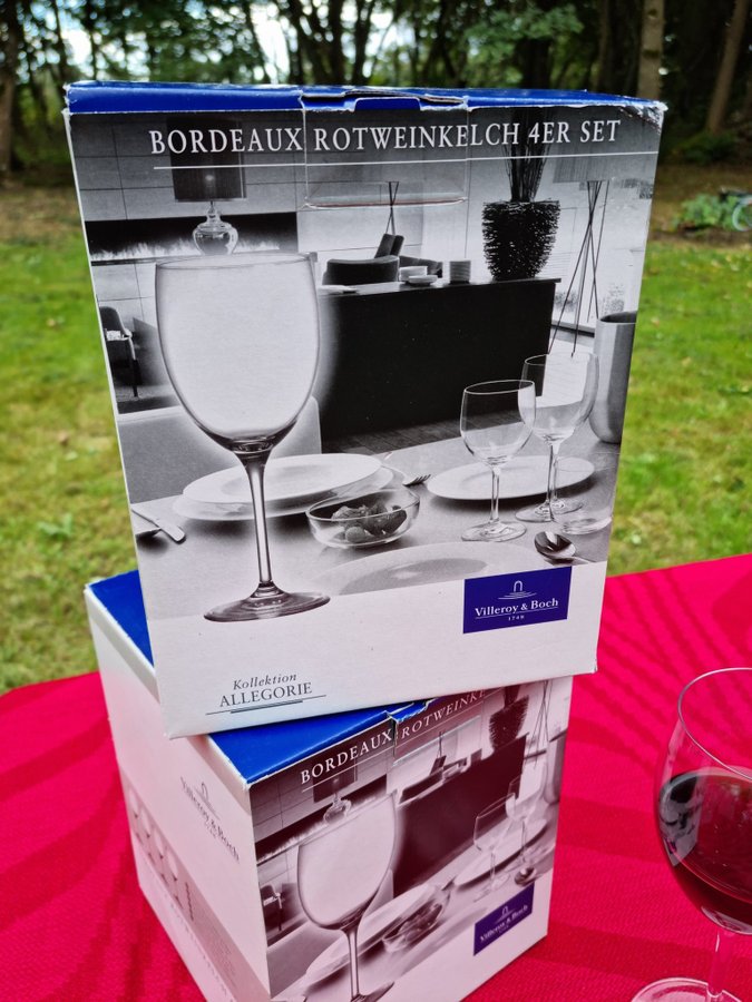 8 exklusiva vinglas Villeroy  Boch Kollektion ALLEGORIE - BORDEAUX ROTWEINKELCH